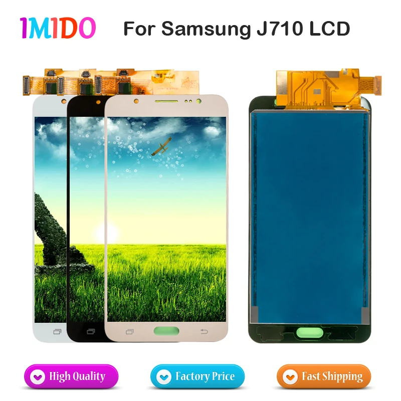 

10Pcs/Lot Free DHL LCD For Samsung Galaxy J7 2016 J710 OEM New Display With Touch Screen Digitizer Assembly AAA LCD Replacement
