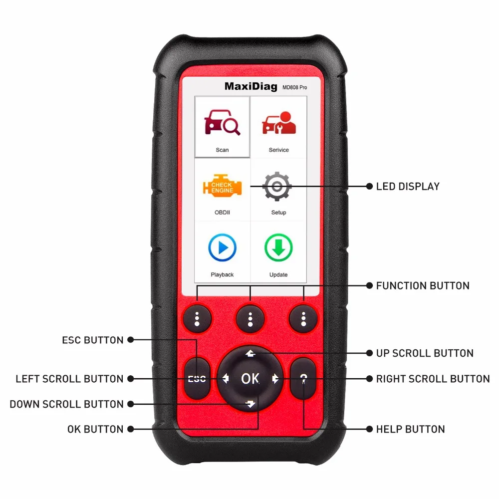 Полная система автомобиля Diagnsotic инструмент autel Maxidiag MD808 PRO OBD2 OBD поддержка BMS/сброс масла/SRS/EPB/DPF лучший ручной автоматический сканер