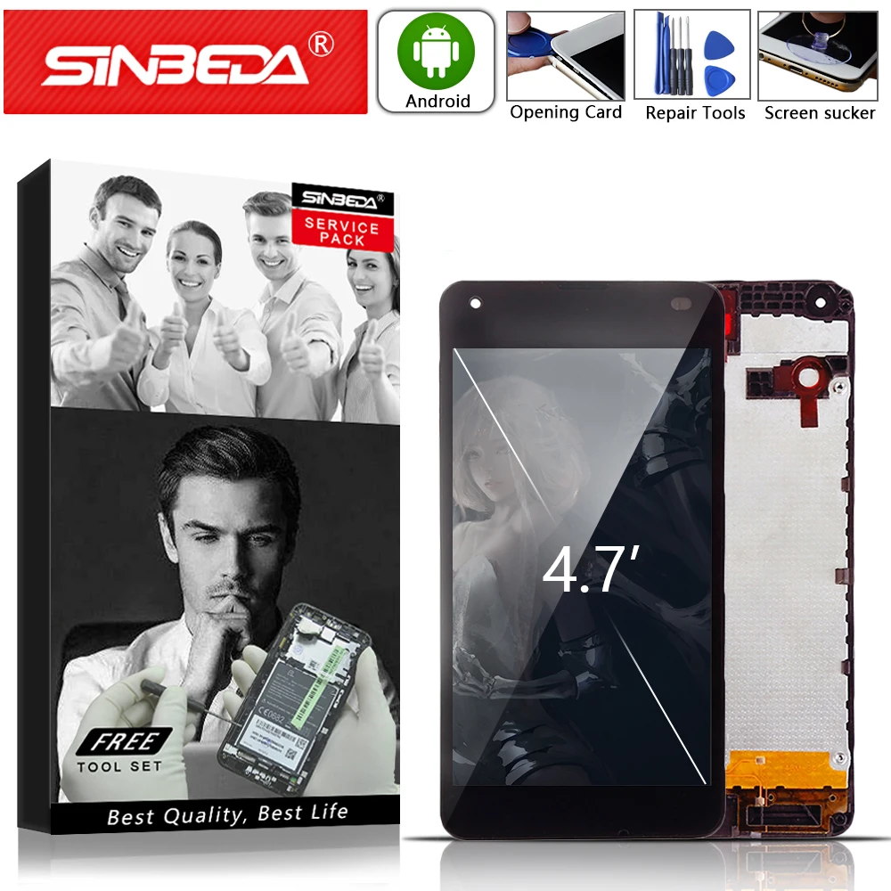 4 7 &quotSinbeda для NOKIA Lumia 550 ЖК дисплей сенсорный экран с рамкой дигитайзер Замена RM 1127