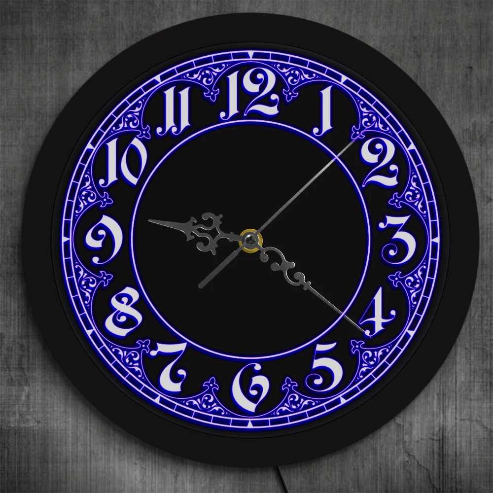 

Modern Style LED Wall Clock With Big Numbers Home Decor Arabic Numerals Vintage Design Illuminated Wall Clock Led Wall Sign