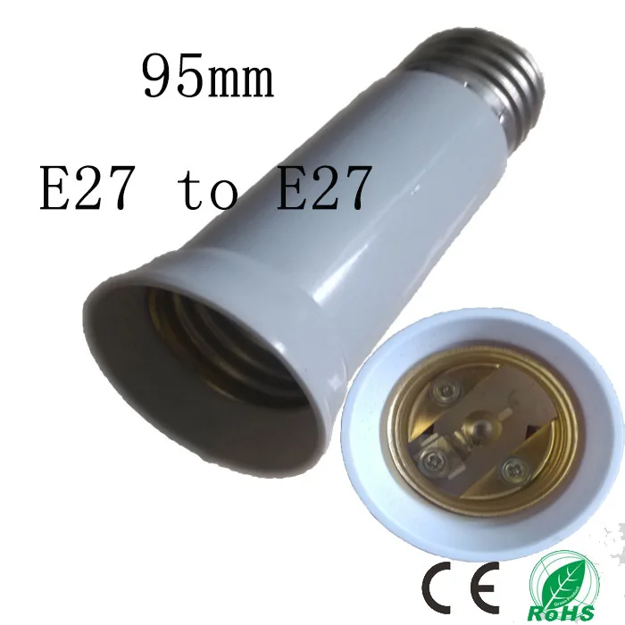 

5pcs/lot 95mm E27 to E27 socket,Elongation type lamp holder,Colour and lustre is white