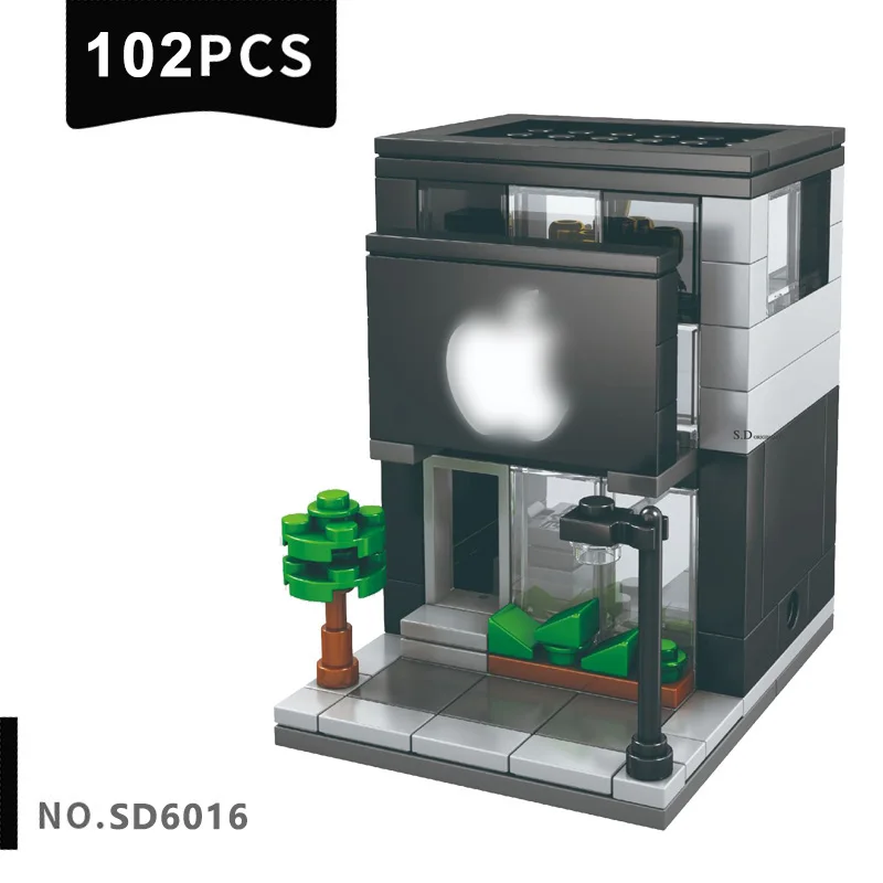SD6016 102 PCS Строительный блок DIY мини-уличный вид сборка город мини-уличный магазин игрушек розничный магазин KFCE McDonald для детей обучающая игрушка - Цвет: SD6016 102 PCS