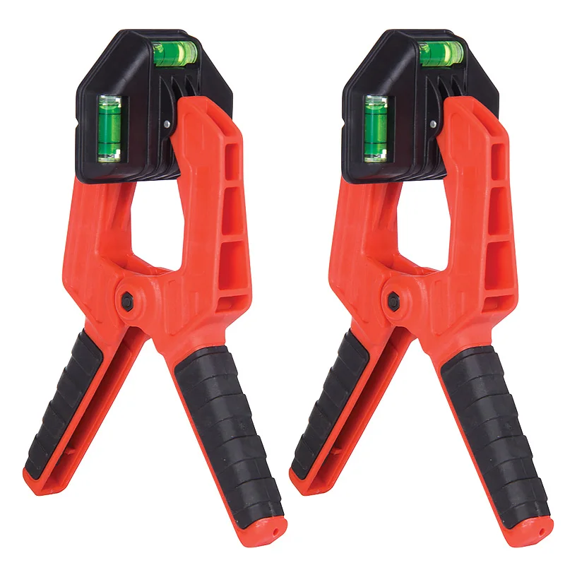 

2pcs 7" Red Plastic Spring Clamp with Level