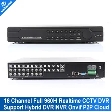 16-канальный Полный 960 H D1 DVR Запись В Реальном Времени Воспроизведения С HDMI 1080 P выход 16 Канал 16-канальный Гибридный ВИДЕОРЕГИСТРАТОР NVR ВИДЕОНАБЛЮДЕНИЯ Onvif P2P Облако