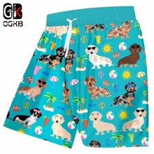OGKB бордшорты новые мужские пляжные шорты с принтом «солнце» и «Собака» быстросохнущие шорты