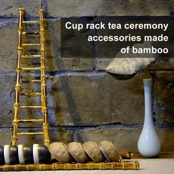 

Economical Bamboo Ladder Shaped Tea Cup Holder for Kitchen Tea Cup Drying ds99