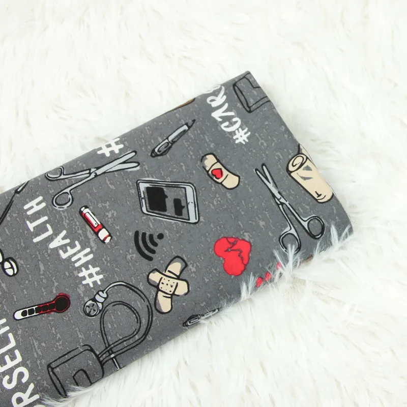 

half meter slight elastic 100% cotton fabric with Northern Europe print, handmade DIY garment dress tissue B482