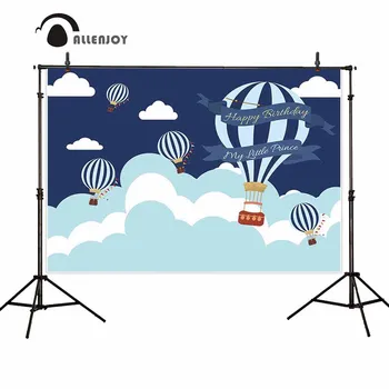 

Allenjoy birthday background photozone blue hot air balloon prince party decoration photocall cumplea photographic backdrop