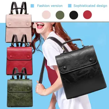 

Soft PU Leather Travel Backpacks Women Small School Bags Preppy Style Knapsack Solid Color Casual Rucksack Dropshipping