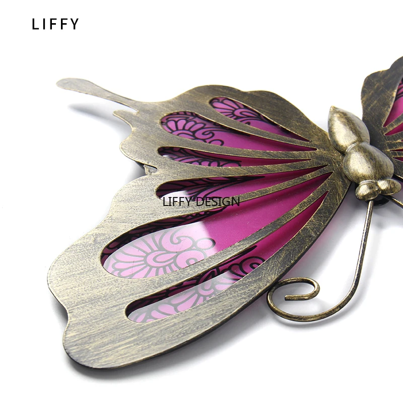 Liffy Metal Butterfly Wall Art Outdoor Decor for Garden statues Miniatures Garden Decoration Outdoor Sculpture for Yard Statues
