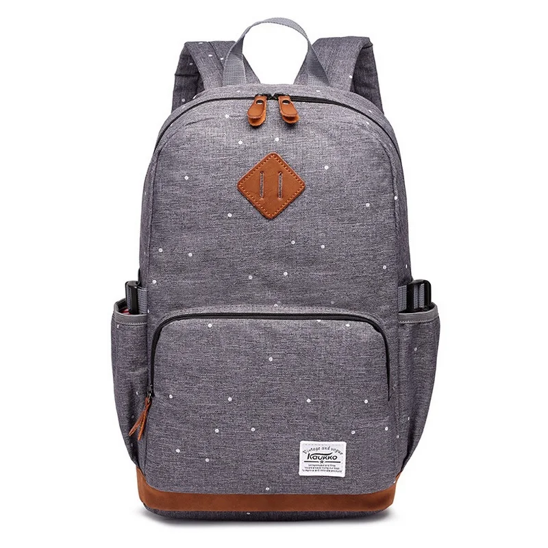gray Корейская оксфордская школьная сумка с узором в горошек для студентов, школьная сумка для девочек-подростков, Повседневная сумка, студенческий рюкзак, рюкзак, сумка для ноутбука, рюкзак - Цвет: gray