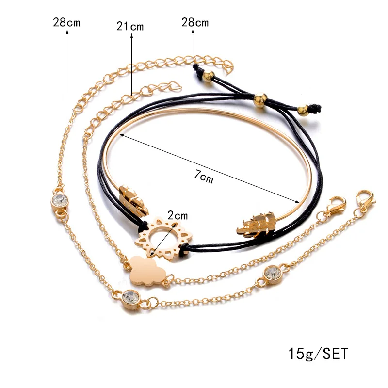 Новая золотая круглая форма карта бисера женский браслет богемное ретро овальный камень Браслет вечерние подарок браслет из цепочек для женщин