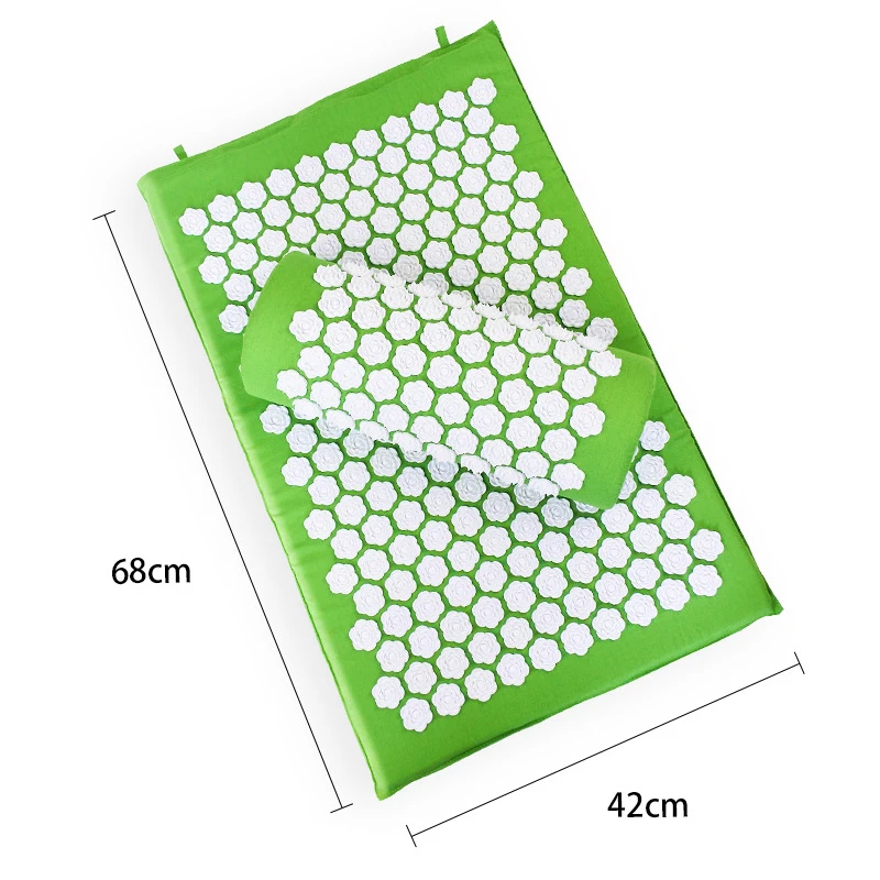 Lotus Yoga Acupressure Mat Pain Relief Spikes Mats Massager Pillow Foot Yoga Massage Mat Acupressure Mat and Pillow Set