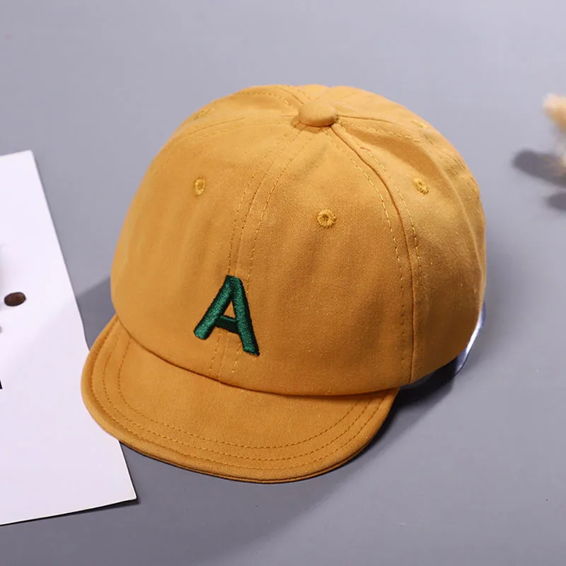 Letter Baby Hat Baseball Cap Kids Baby Boy Girl Sun Hat Adjustable Summer Children Snapback Hip-Hop Hat Casquette Enfant - Color: style 1 yellow