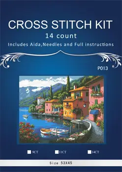 

Dimensions3th5285 river village Decor counted 4ct white canvas similar DMC Cross Stitch kits4ct needlework Set