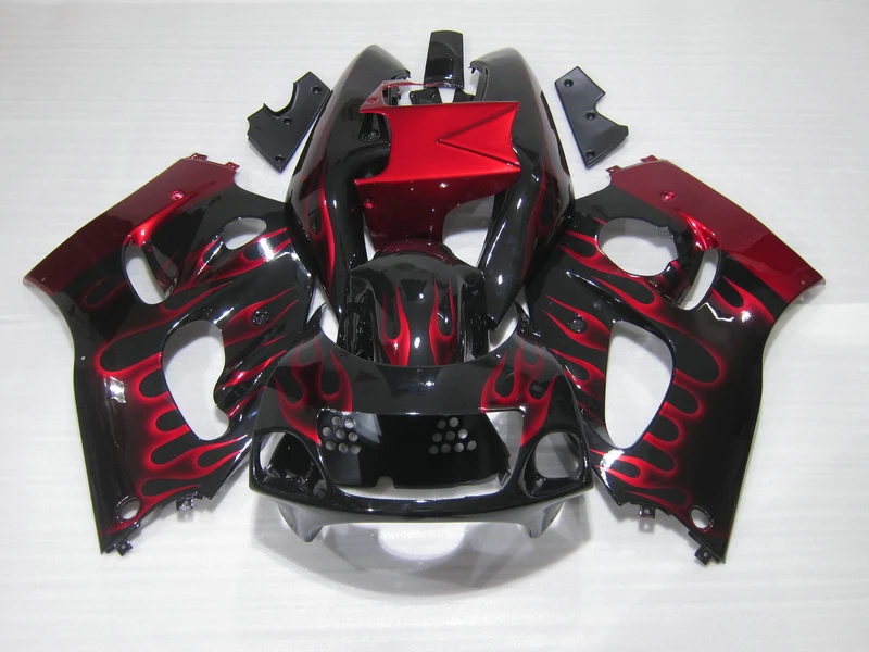 

Top selling plastic fairing kit for Suzuki SRAD GSXR600 1996-2000 GSXR 600 750 96 97 98 99 00 red flames black fairings set OY15