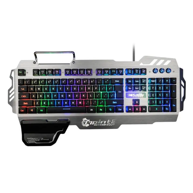 PK-900 USB Проводная игровая клавиатура с 104 клавишами, смешанный цвет, подсветка, подставка для телефона, держатель для ПК, ноутбука, рабочего стола, Прямая поставка