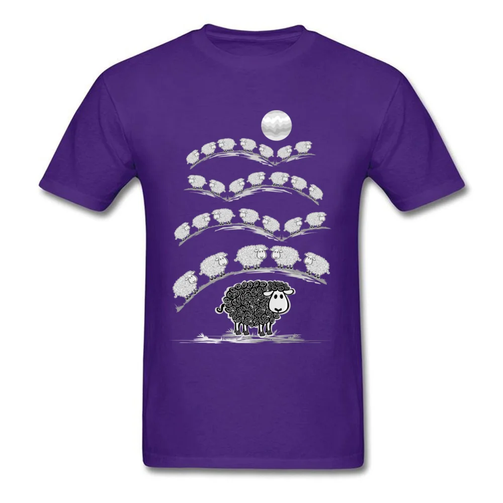 i am black sheep Pure Cotton Funny Tees High Quality Short Sleeve Men's Top T-shirts Print Summer Tee-Shirt O Neck i am black sheep purple