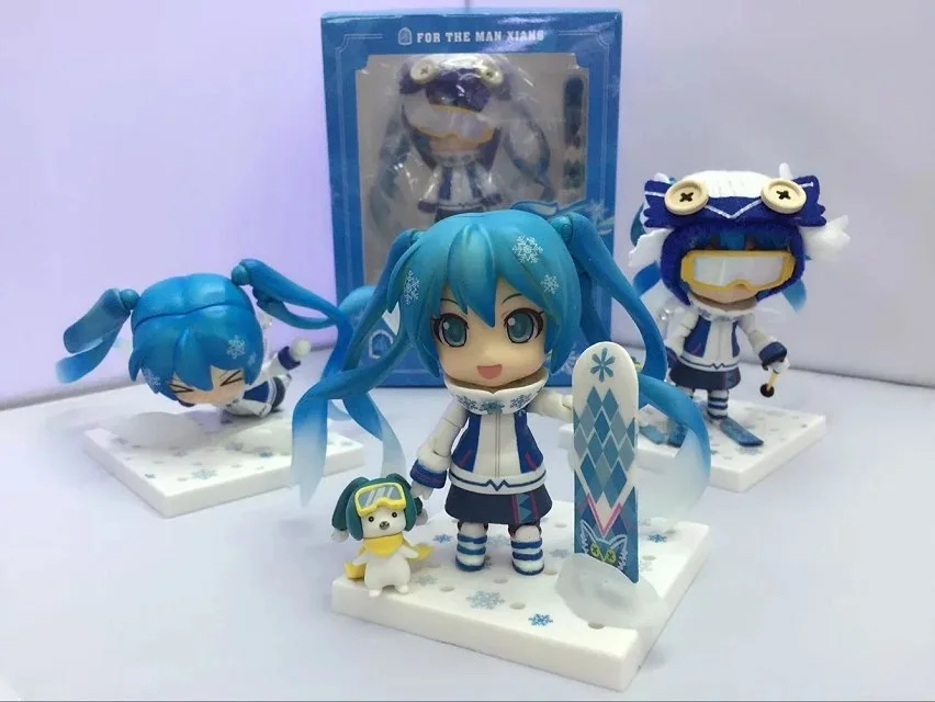 

Anime Figure 10 CM 3PCS/SET 2016 Hatsune Miku Snow Miku PVC Mini Action Figure Toy Doll Model Collectibles