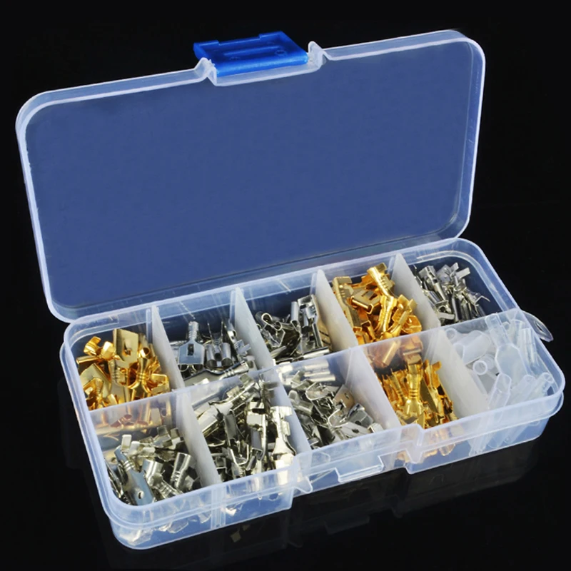 

150pcs Male Female Car Spade Connector 6.3MM 2.8MM 4.8MM 4.0MM Splice Crimp Wire Terminals for Motorcycle Bike Car