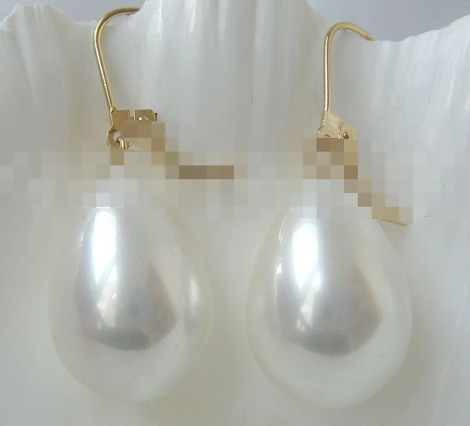 1155 белый south sea shell жемчужной сережкой