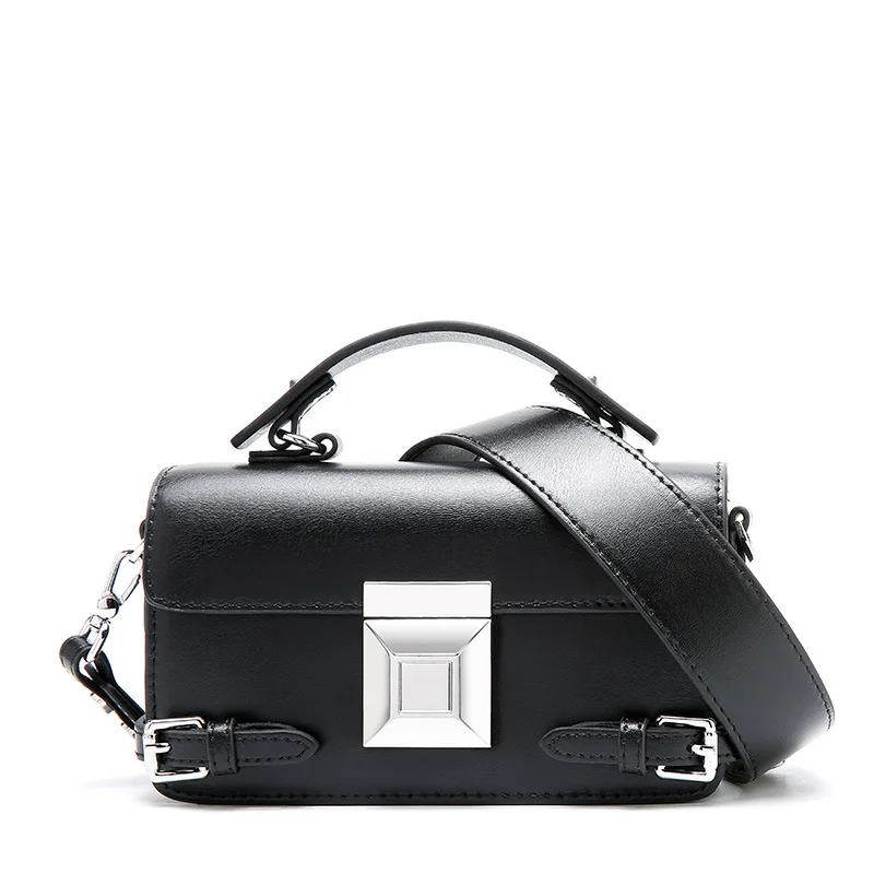 

Boshikang Summer Genuine Leather Handbags Messenger Bag Small Cowskin Wild Single Shoulder Locomotive Mini Square Bag Women
