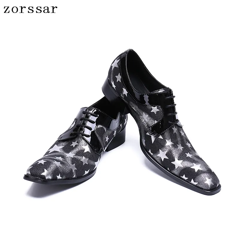 Estrella Hombres De Zapatos Oxford rojo Plus 37 gris Formal Tamaño Nuevos Azul Clásico Vestido Moda Plano Hombre Zorssar Cuero Los 2019 46 amarillo E7fYCtxw