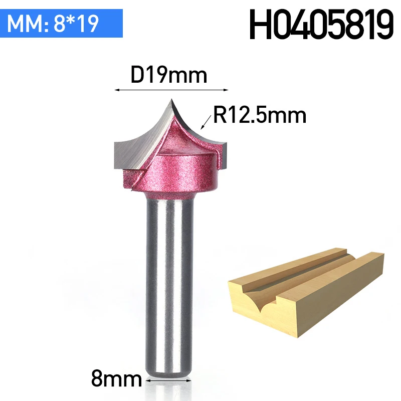 HUHAO Ipc 8 мм хвостовик фреза по дереву, для станков с ЧПУ вольфрамовый стальной роутер биты для дерева карбида Деревообработка Гравировка Инструменты резьба бит - Длина режущей кромки: 8 x 19 mm