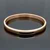 Simple Smooth Couple Jewelry Rose Gold Color Lover Bangle Plain Stainless Steel Bracelets & Bangles For Men Women Present 3