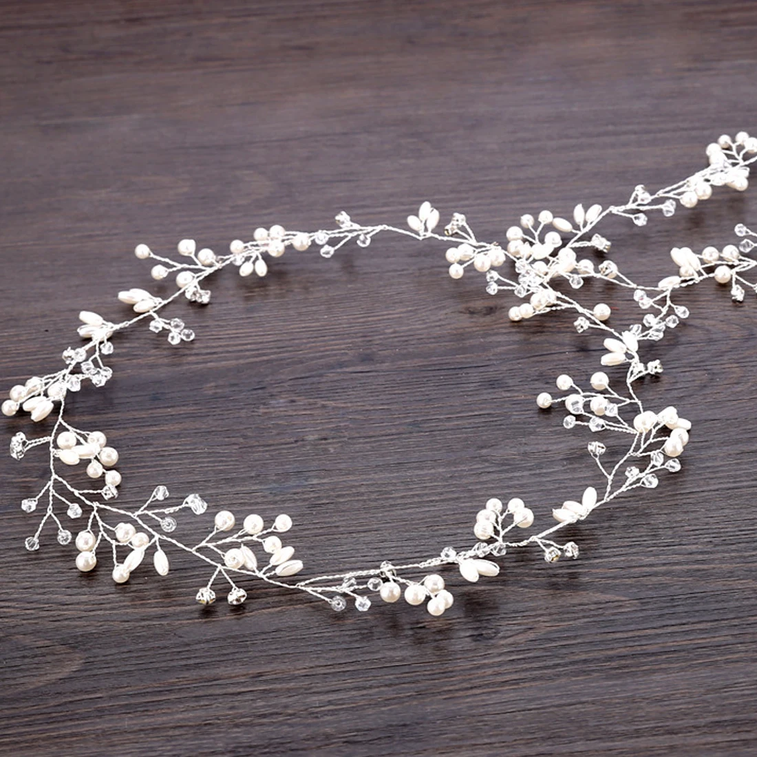 

European And American Wedding Dress Accessories Hair Band Small Fresh Fashion Ladies Headwear Long Crystal Pearl Hair Accessorie