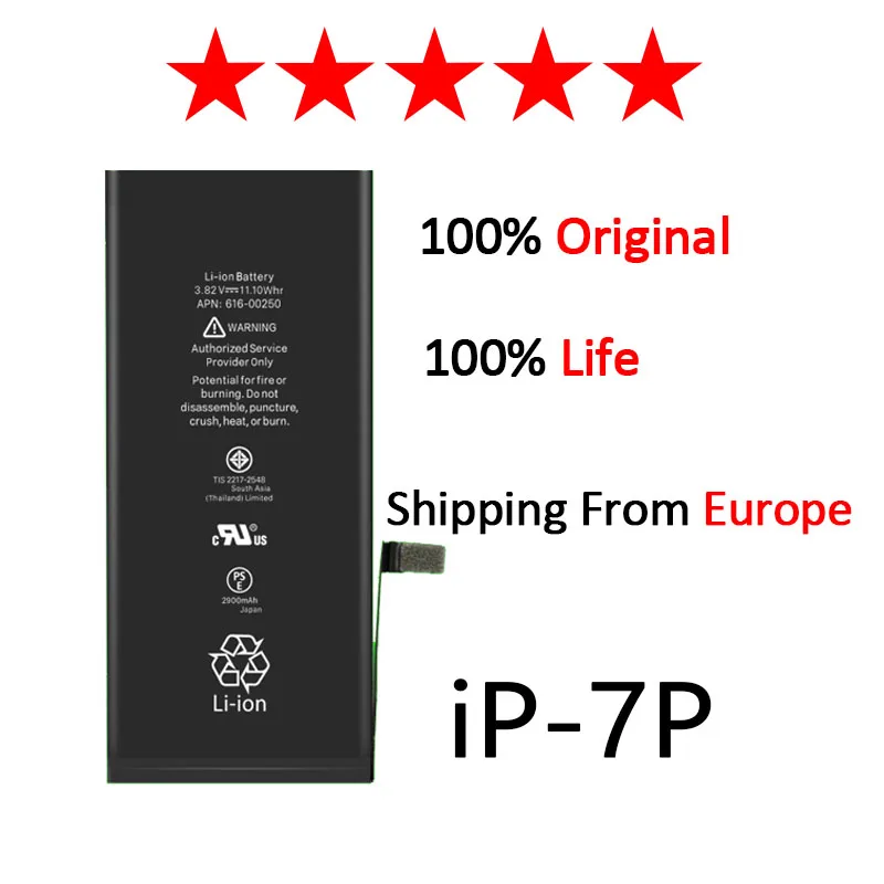 

Zosol 10pcs/lot AAAAA quality for iphone 7 plus battery replacment 2900mAh