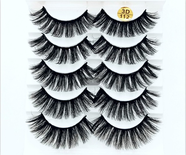 5 pairs 3D mink false eyelashes natural makeup eyelash extension long cross volume soft fake eye lashes winged faux cils