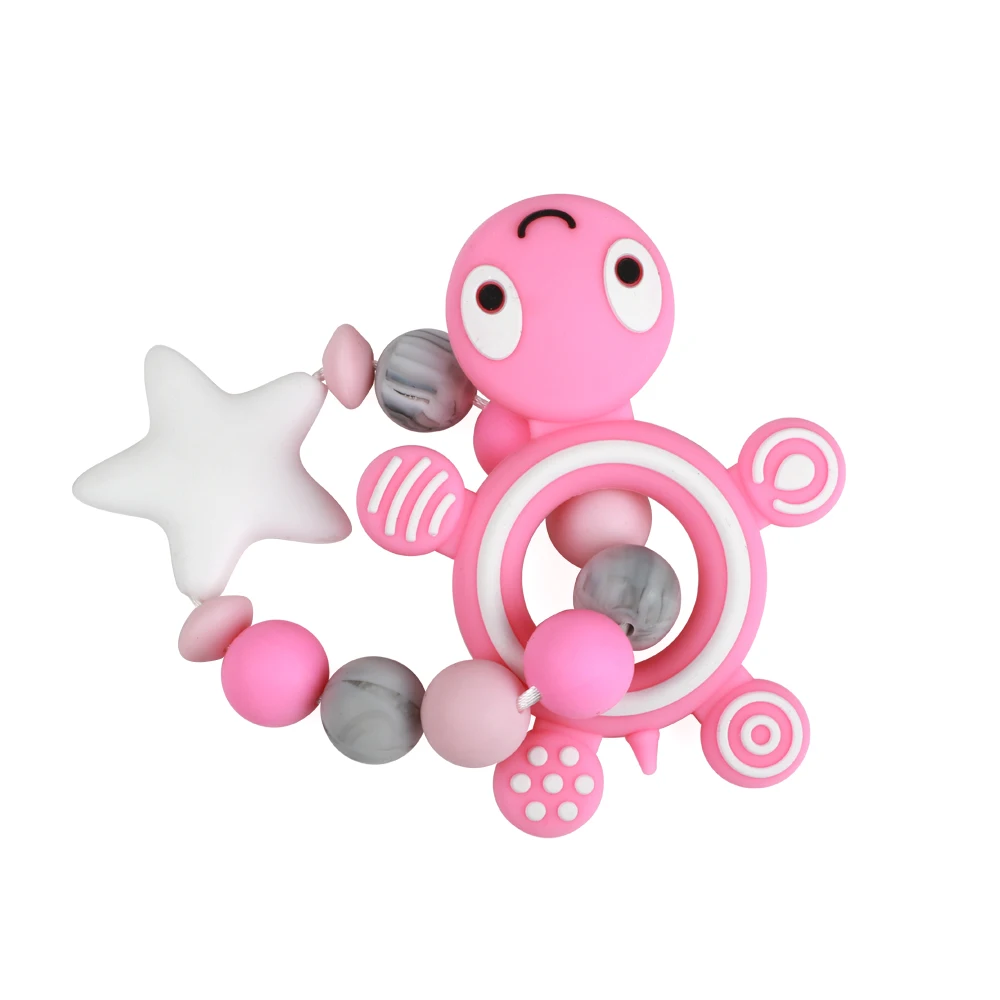 

TYRY.HU 1Set Silicone Teether Turtle Silicone Bracelet Food Grade Silicone beads Baby Teething Chewing Toy FBA FREE Baby Teether