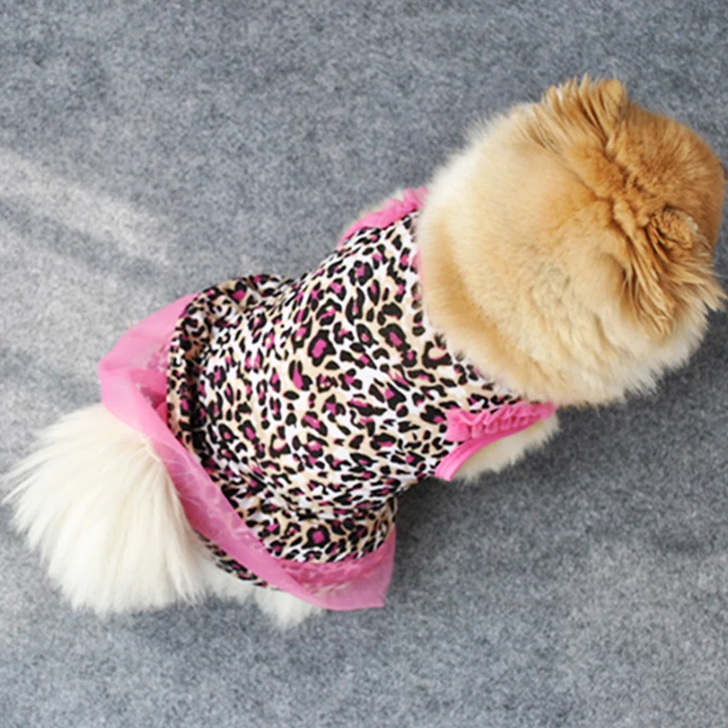 Одежда для собак для маленьких собак Щенок рубашка Весна Лето жилет для домашних животных кошка футболка леопардовая одежда для йоркширов Чихуахуа Одежда 35S3