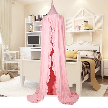 

Pink Cotton Foldable Princess Canopy Bed Netting Mosquito Net Baby Kids Play Tents Bedding Valance Mantle Home Textiles Supplies