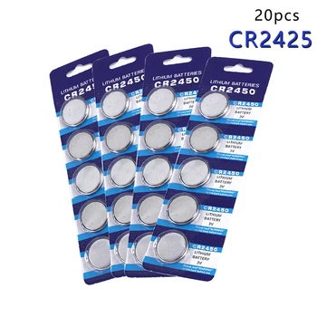 

Centechia 20pcs Cell Button Coin Battery CR2450 2450 ECR2450 KCR2450 5029LC LM2450 Lithium Battery