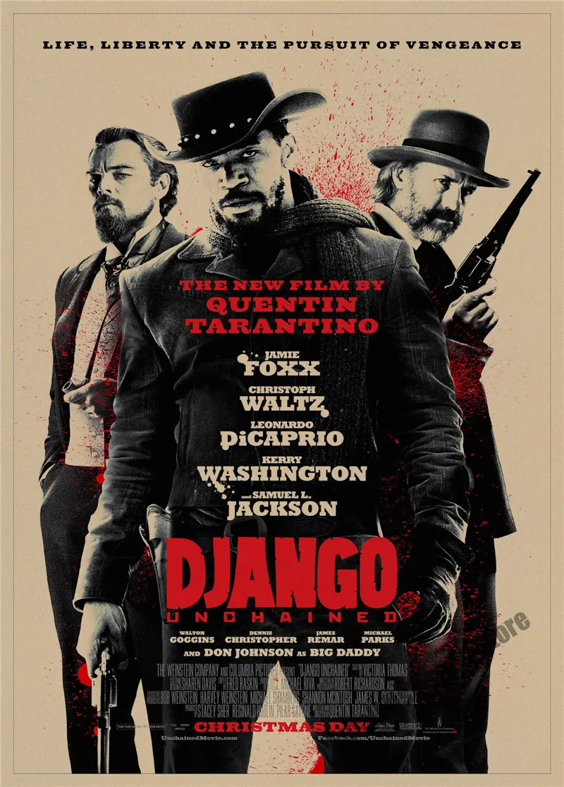 Django Unchained Квентин Тарантино ретро плакат, крафт-бумага, бумага для бара, кафе, домашний Декор, живопись, наклейка на стену