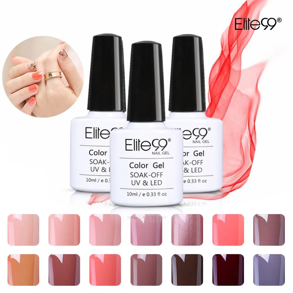 

Elite99 10ml Nail Art Design Manicure Soak Off Vernish Semi Permanent LED Nail Gel Long-lasting Nude Gel Polish Pick Any 12Pcs