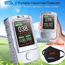 PM1.0 PM2.5 PM10 Formaldehyde HCHO Carbon Dioxide CO2 Meter Gas Detector Air Quality Monitor Gas Analyzer Gas Leak Detector 0 5 mg formaldehyde detector compact portable formaldehyde tester monitor gas analyzers temperature humidity meter