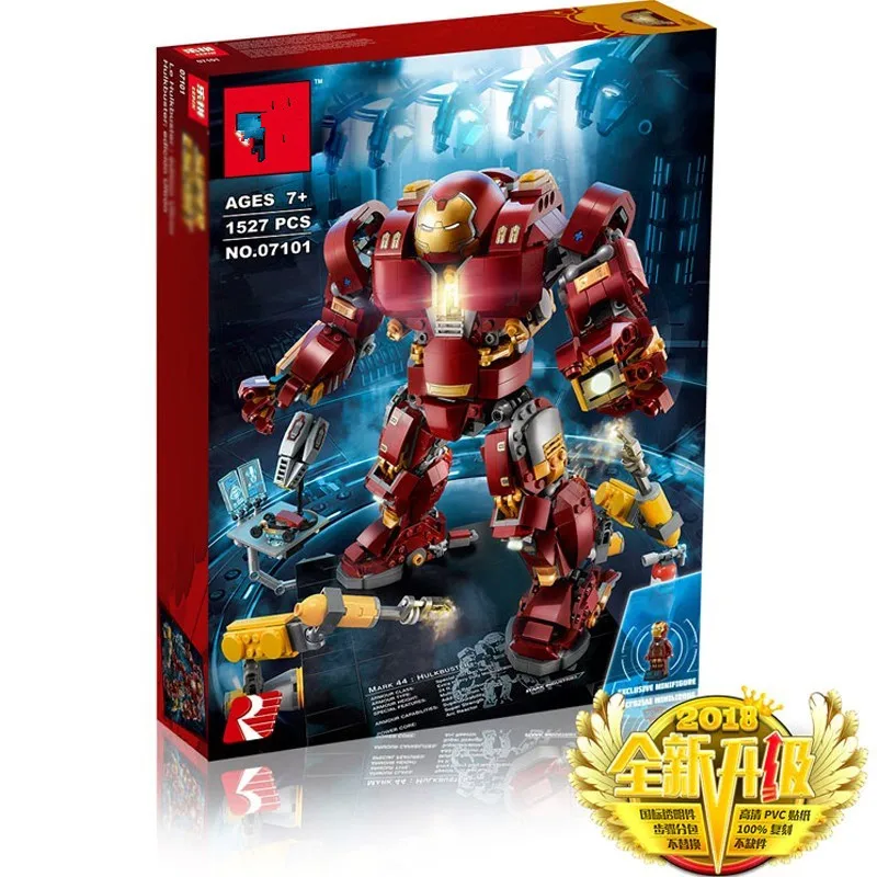 

the 07101 Super Hero Series Compatible 76105 Iron Man Anti Hulk Mech Set Kid Toy Building Bricks Blocks Model Gifts