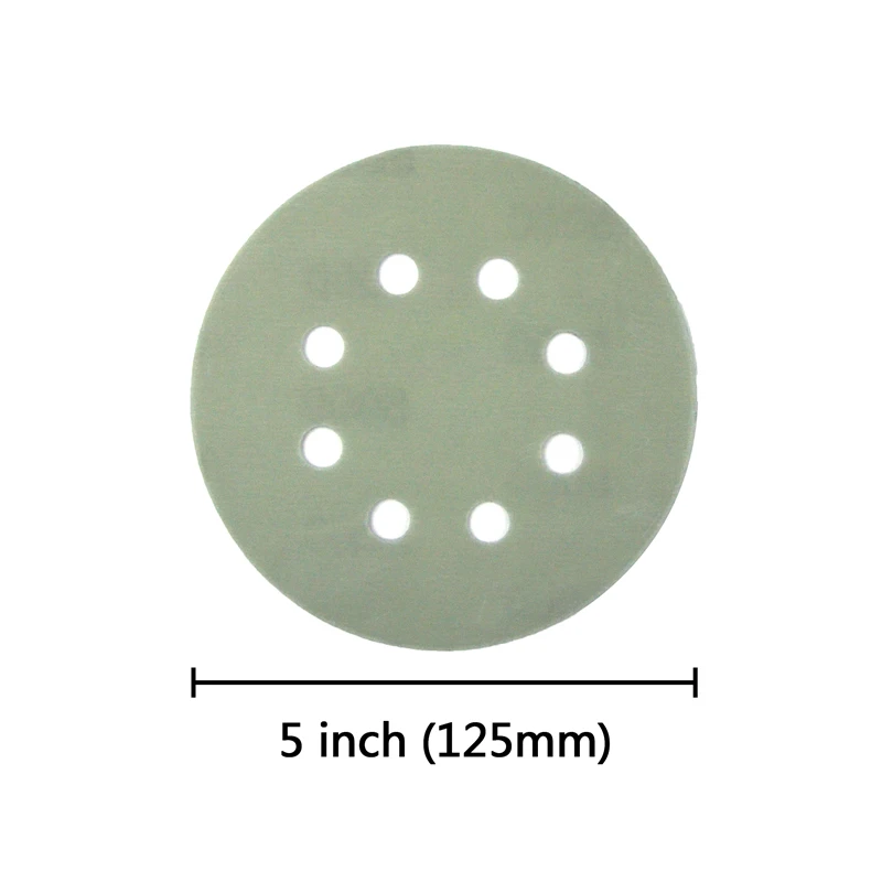 POLIWELL 5PCS 5 Inch 8-Holes FV Soft Superfine Sanding Discs 125mm 600~5000 Grit Wet and Dry Waterproof Sandpaper Abrasive Paper