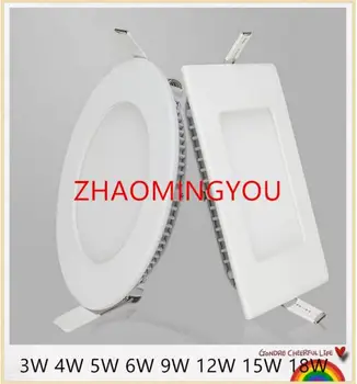 

YON 20PCS Dimmable LED Panel Light Ultra Thin Ceiling Recessed Downlight 3w 4w 5w 6w 9w 12w 15w 18w LED Spot Light AC85-265V