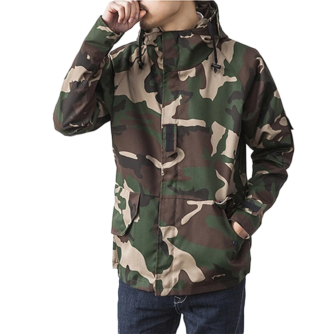 Oversized Army Green Trench Coats Men Long Sleeve Camouflage Coat 2017 Plus Size Hooded Loose 