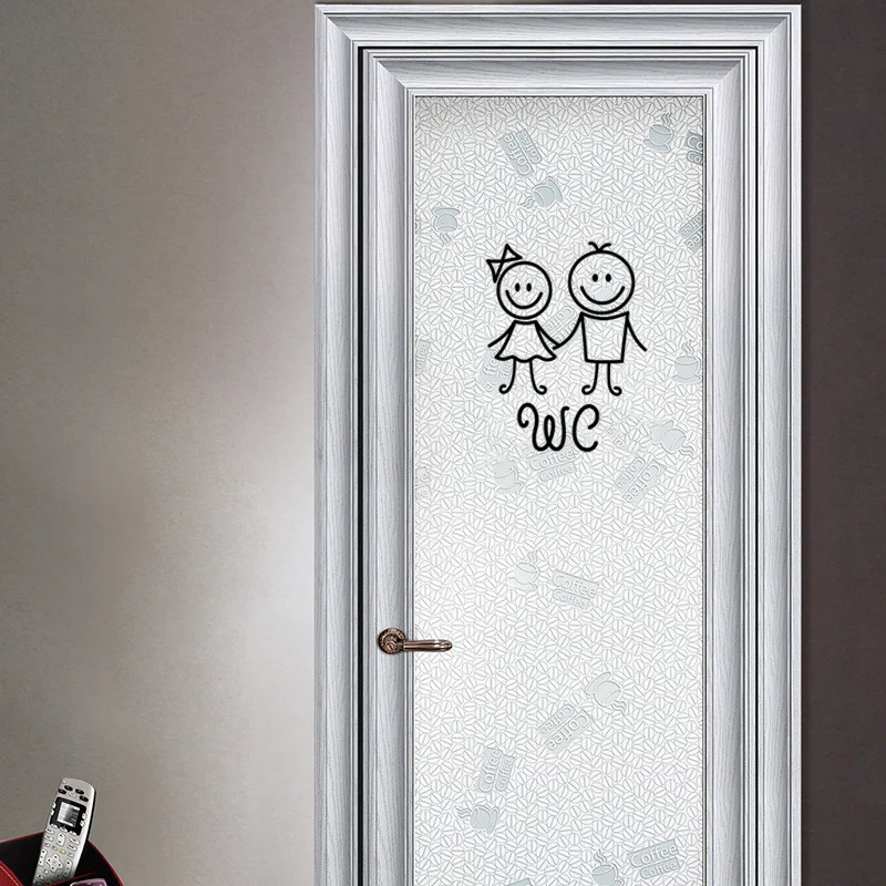 Cartoon Men And Women WC Wall Sticker For Bathroom Decoration Vinyl Home Decals Waterproof Poster Door Stickers Toilet Sign wall stickers toilet stickers