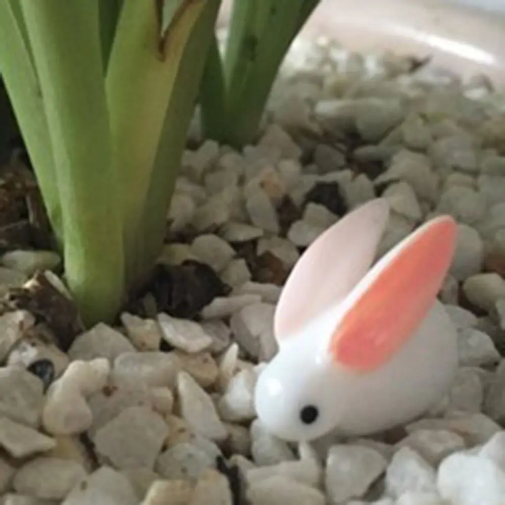 

10 Pcs Lovely Miniature Mini Rabbit Resin Garden Fairy Ornament Flower Plant Pot Home Figurine Animal Decor