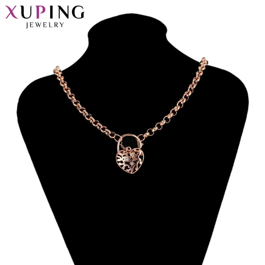 Ожерелье Xuping с покрытием из розового золота, длинное ожерелье для женщин и девушек, цепочка, элегантное винтажное ювелирное изделие, подарок S42-40323