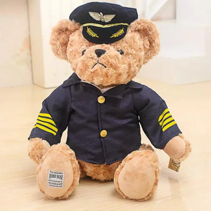 

Cute Uniform Command Pilot Stewardess Couple Teddy Bear Plush Toy Birthday Christmas Gift Best Prsent For Lovers Girlfriend Boy