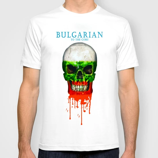 

Fashion Pop Skeleton Flag Bulgaria Picture T Shirts Summer Style