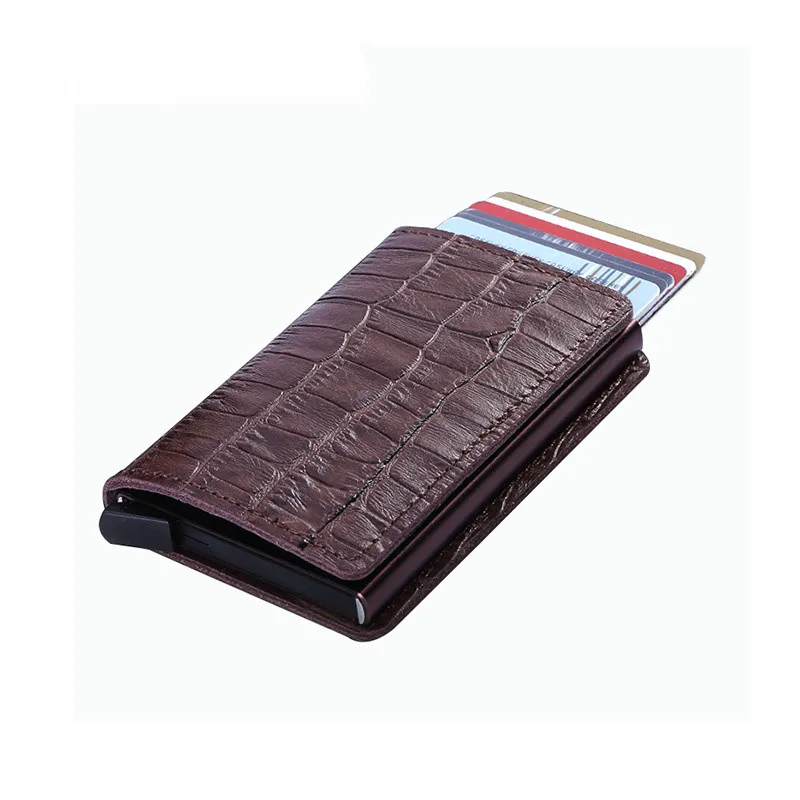 

BISI GORO 2019 Crocodile Leather Wallet RFID Bloacking Genuine Leather Card Holders Vintage Multifunction Card Wallet for Travel