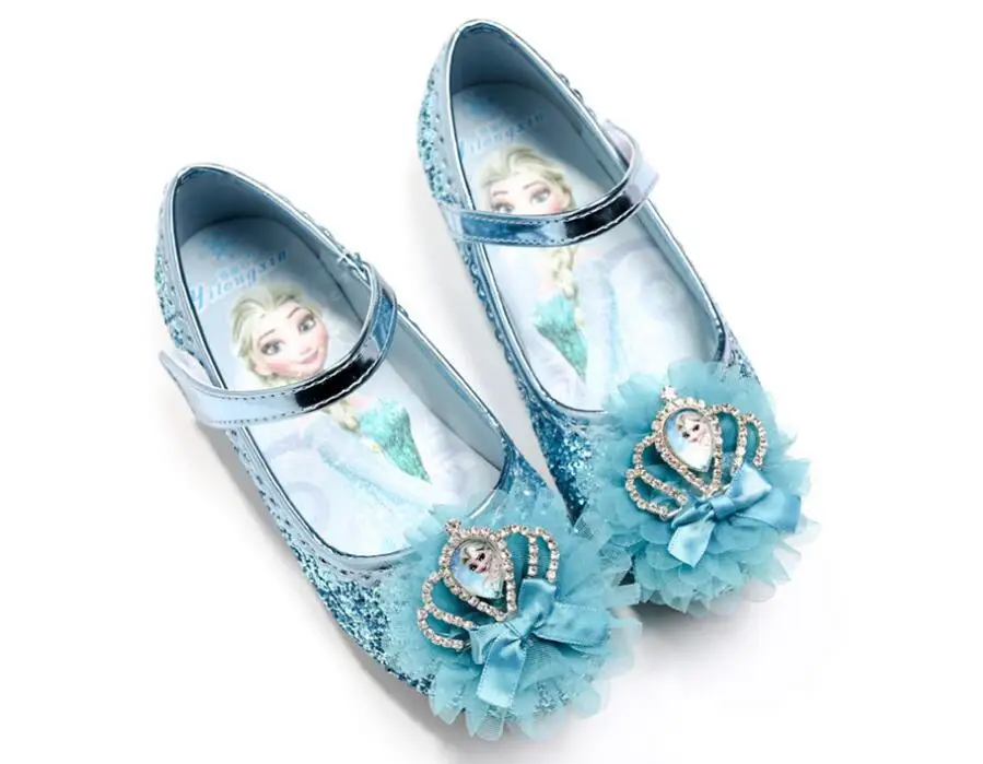 New Summer Children Sandals Girls Princess Shoes With Bow PU Leather Elsa Design Wedding Kids Dress Shoes for Girls EU 24-36